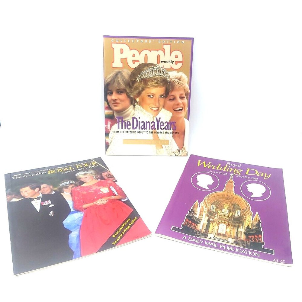 Prince Charles and Diana Collectible Magazines-Lot of 3-Royal Family